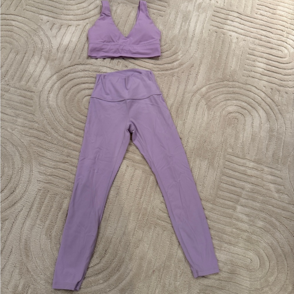 CRZ YOGA butterluxe Lavender Sports Bra and Leggings Set